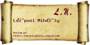 Láposi Mihály névjegykártya